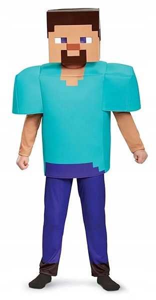 Minecraft Steve strój przebranie na bal kostium rozm.XL 146/152
