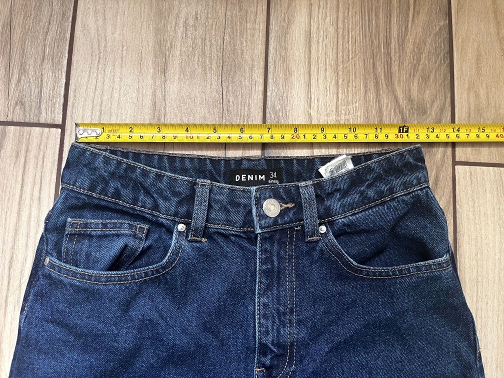Женские широкие джинсы, размер 34/XS