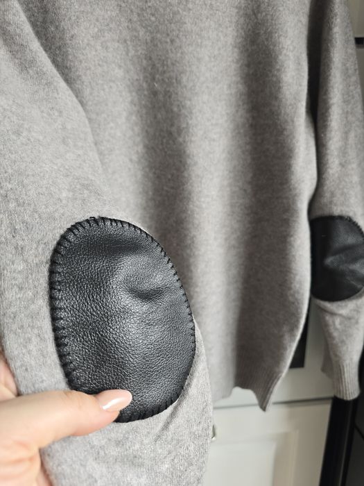 Sweter męski kaszmirowy wełniany w serek r. 44