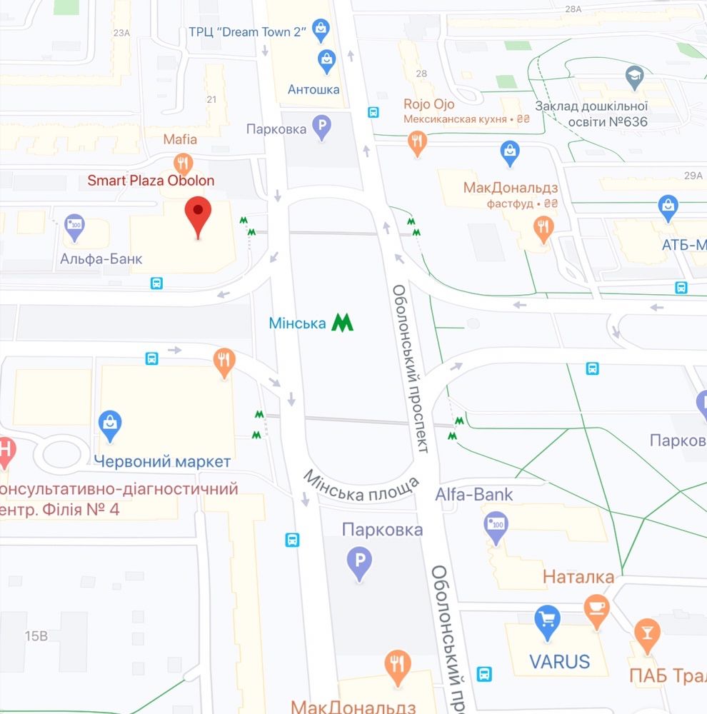 Smart Plaza Obolon, подобово Смарт Плаза Оболонь