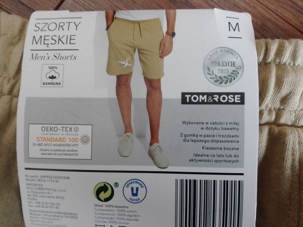 Nowe bawełniane szorty męskie rozmiar M