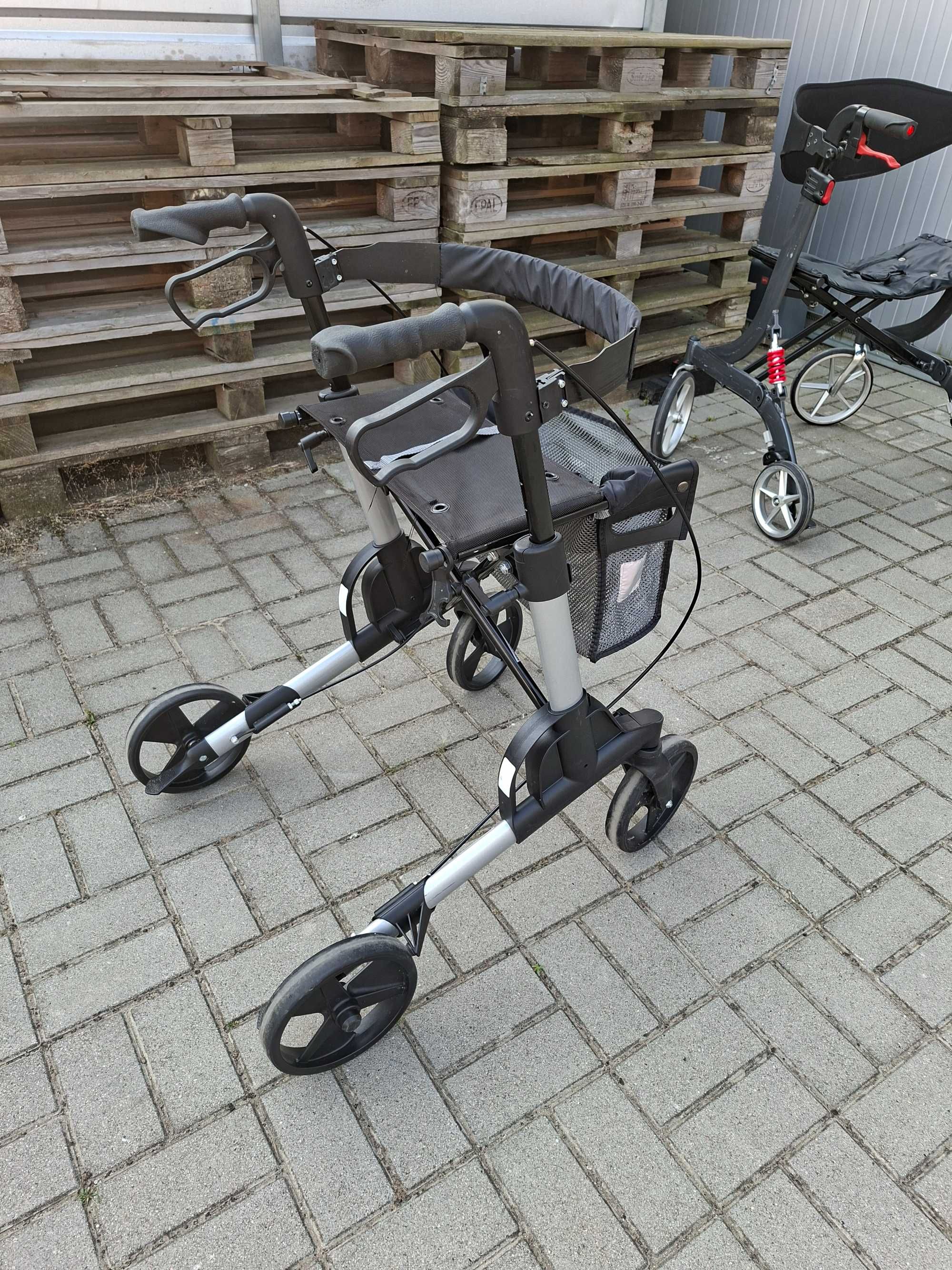 Balkonik Rollator Chodzik aluminiowy lekki składany siedzisko oparcie