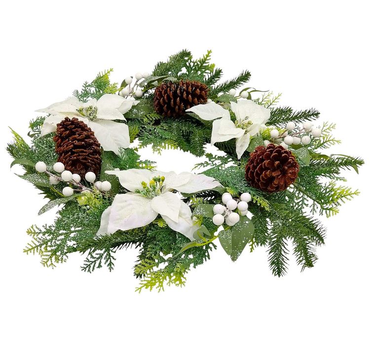 Wianek świąteczny na drzwi duży wieniec na cmentarz grób girlanda 60cm