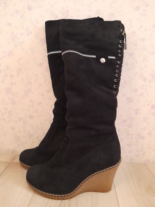 Ботфорти, високі чоботи, сапожки 37 розміру