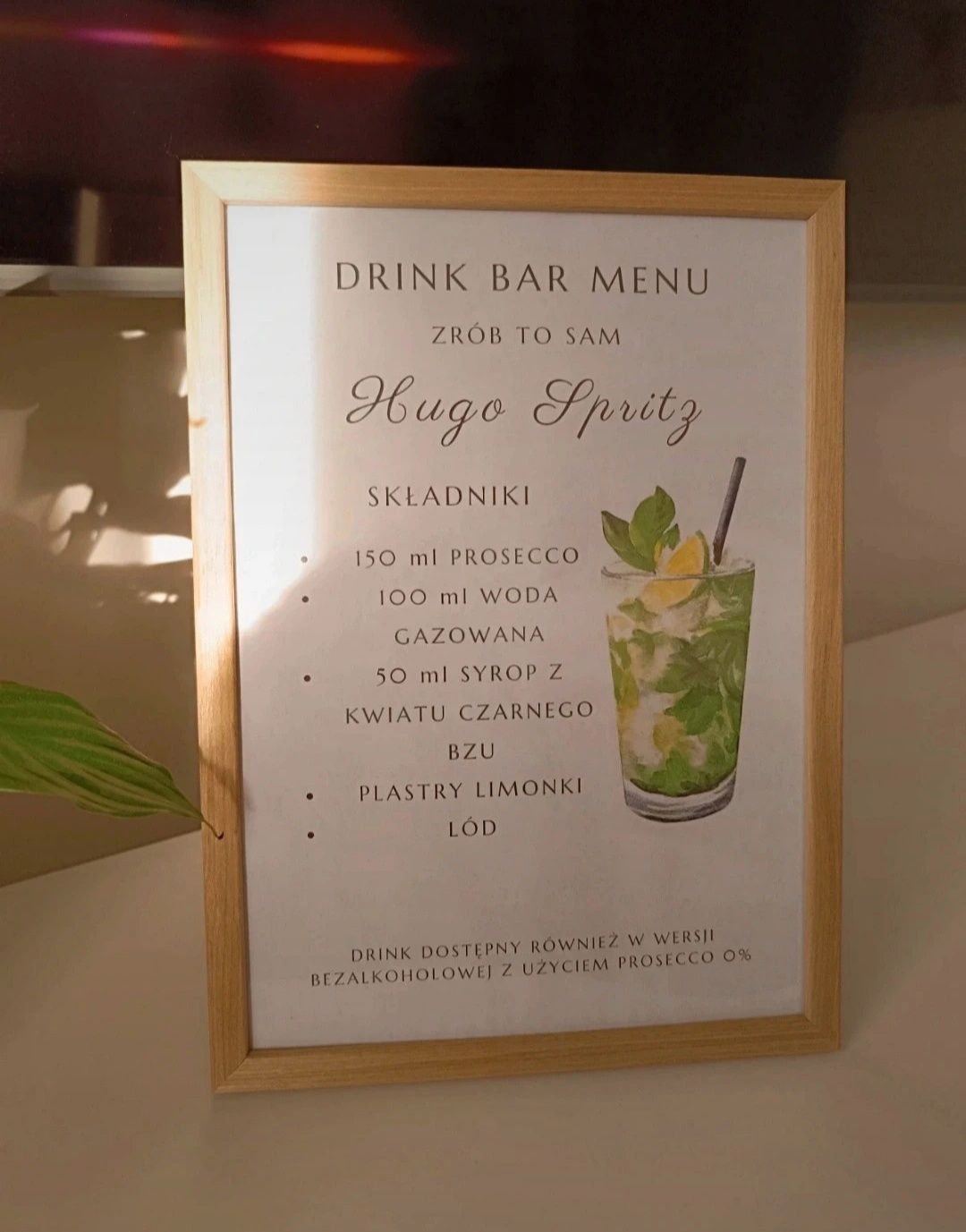 Drink bar menu, wesele, ślub, DIY