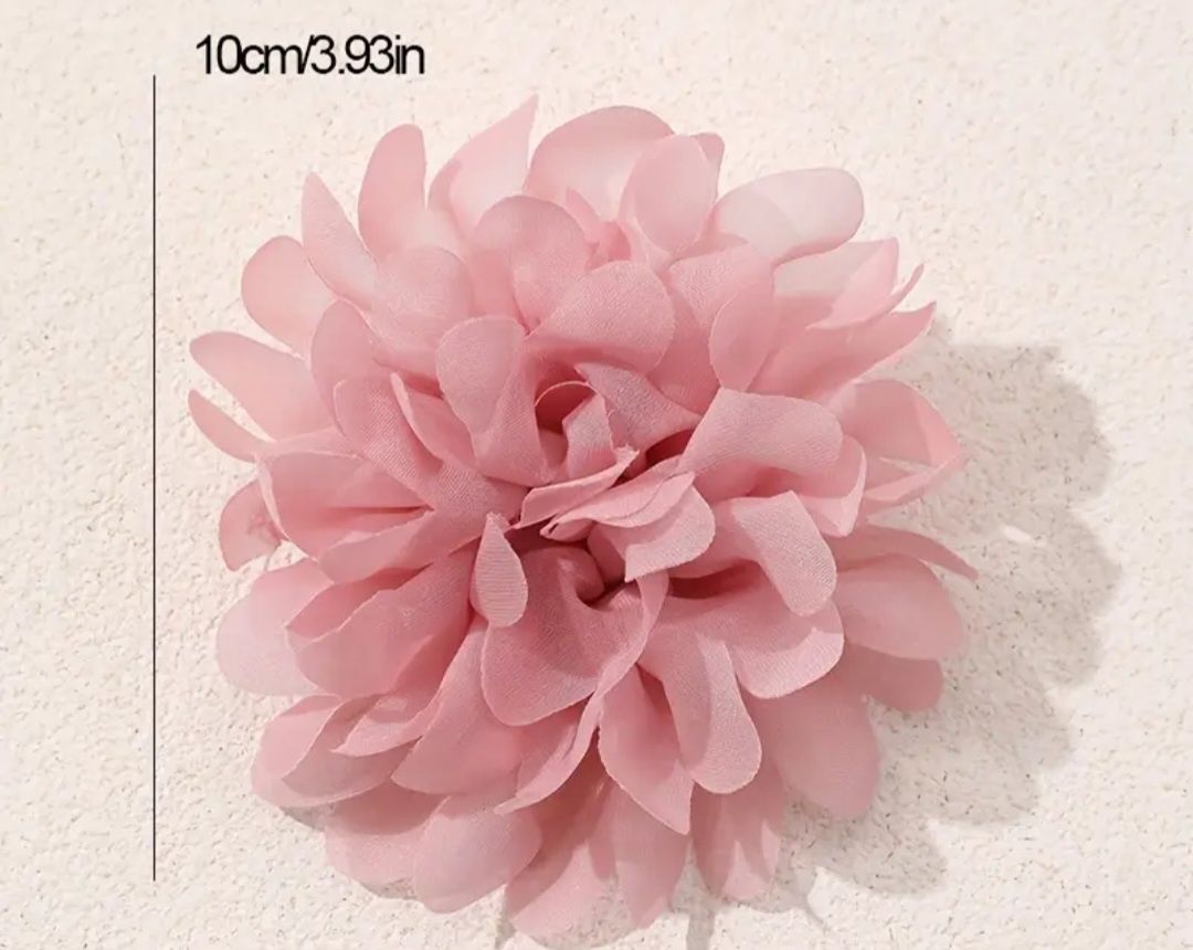 Broszka przypinka kwiat materiałowy pudrowy róż