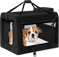 TRANSPORTER dla psa torba podróżna dla zwierząt M Czarna 60x42x42cm
