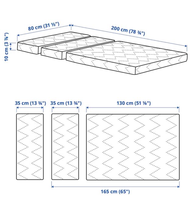 Materac dzielony 90x200 do rozsuwanych łóżek IKEA