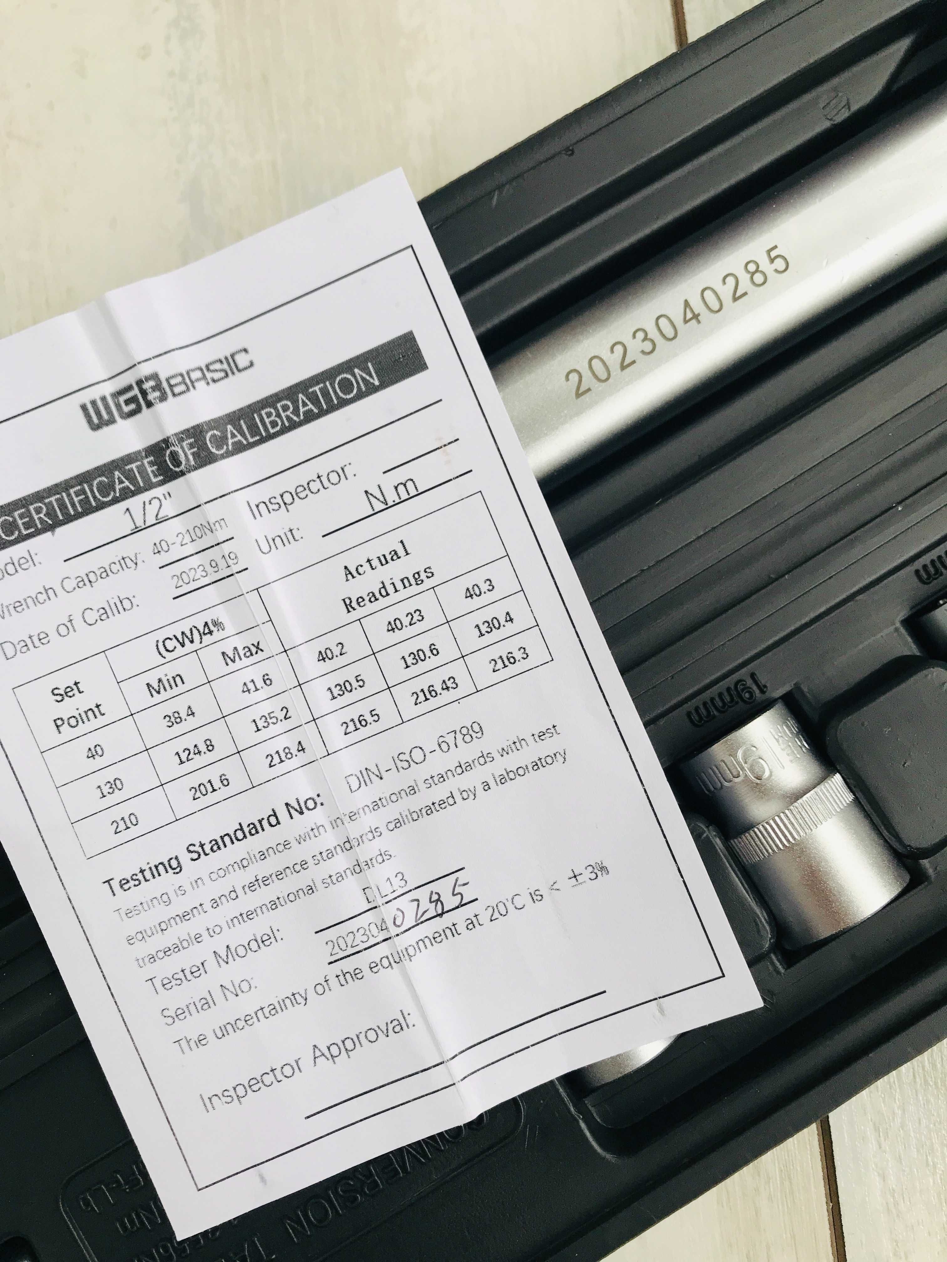 Ключ динамометрический 1/2 438 ММ 40-210 Nm WGB Германия