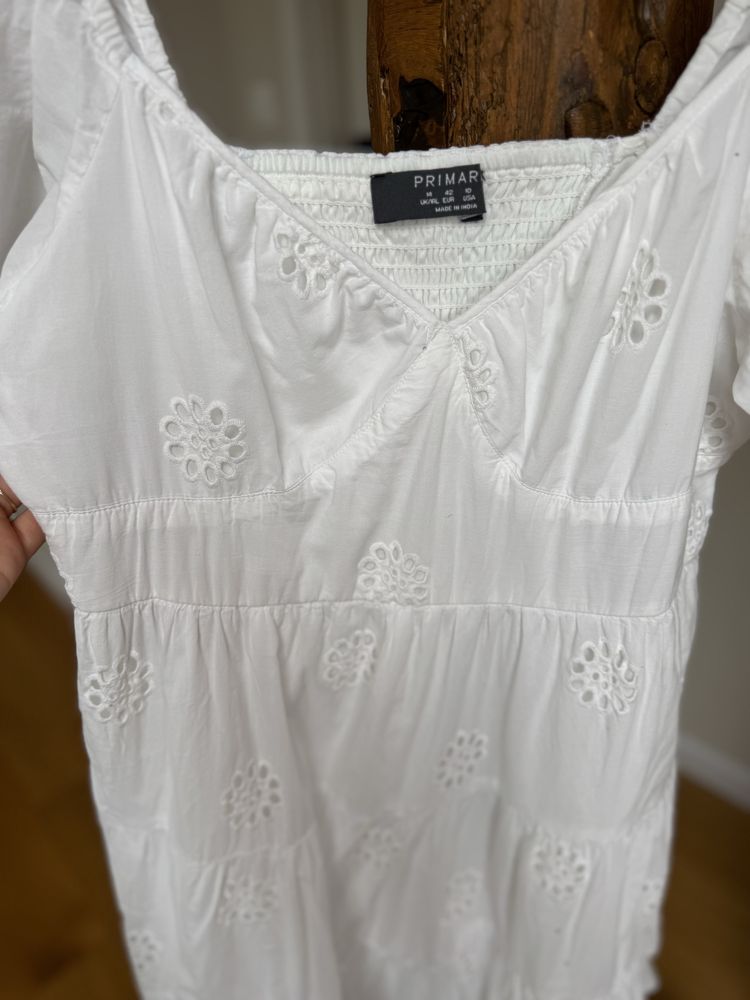 Biała azurowa sukienka Primark 42 L/XL