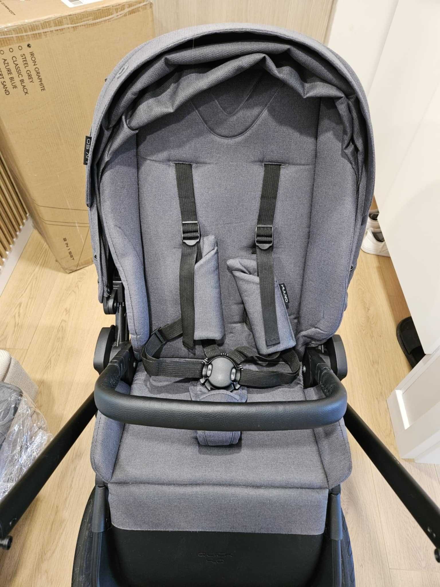 MUUVO QUICK 4.0 Iron Graphite - wózek spacerowy, spacerówka + adaptery