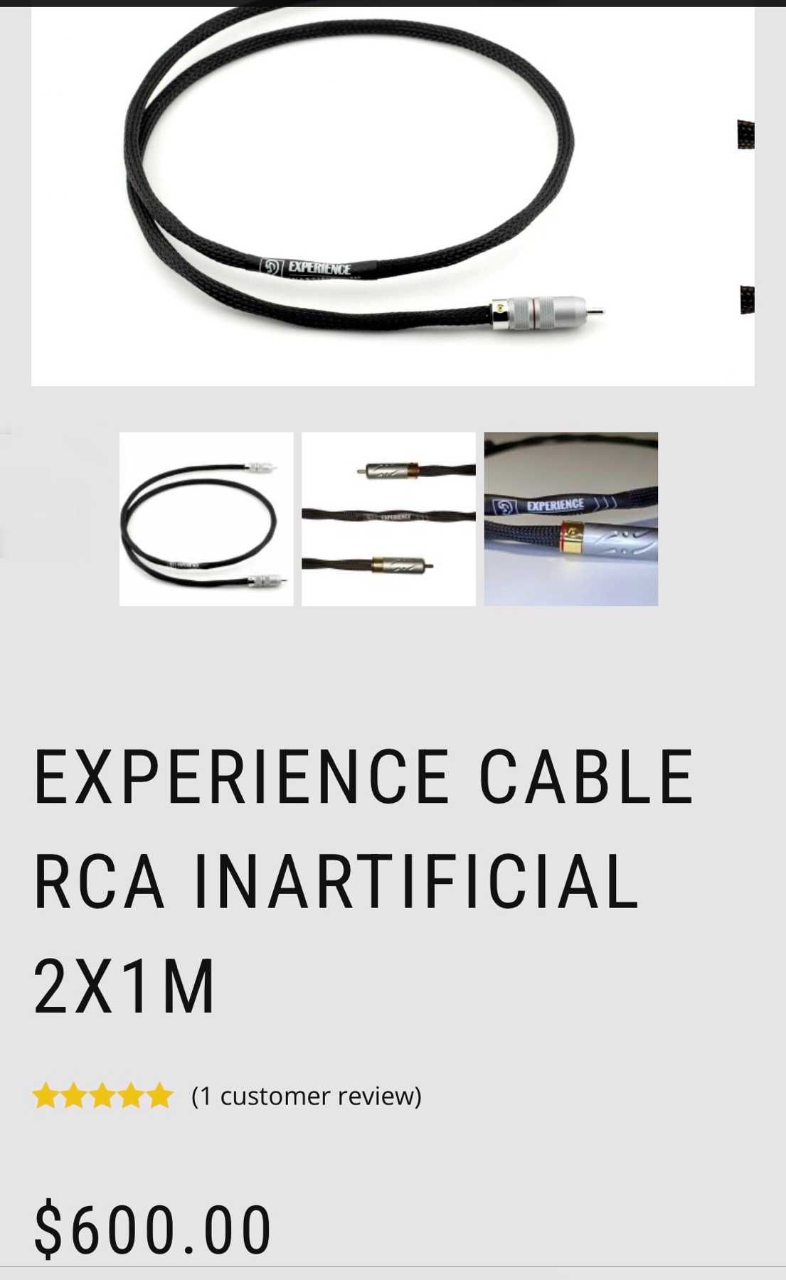 Межблочный кабель  Experience Cable - Inartificial RCA 2X1м.