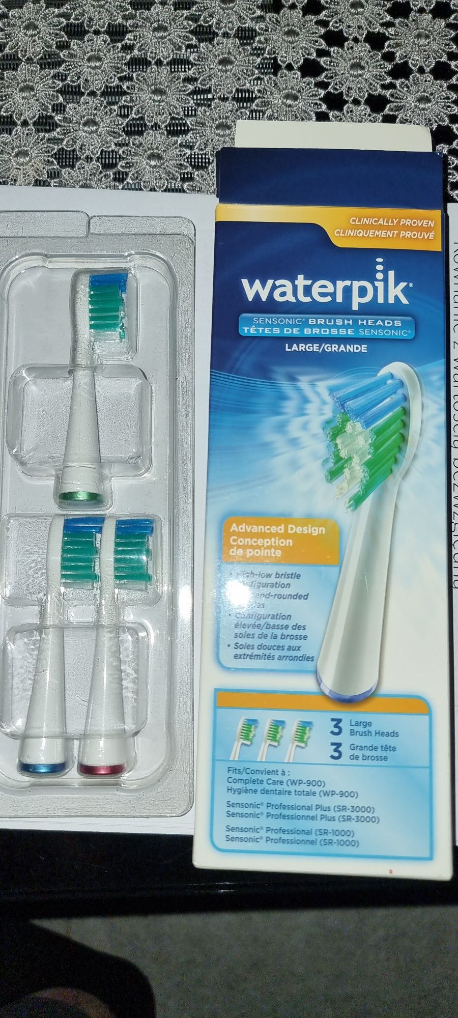 Waterpik szczoteczki wymienne do SR-1000, 3000, WP-900 (3 szt.)