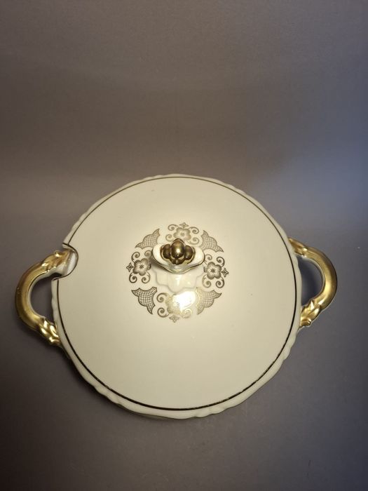 Duża porcelanowa waza na zupę ekri