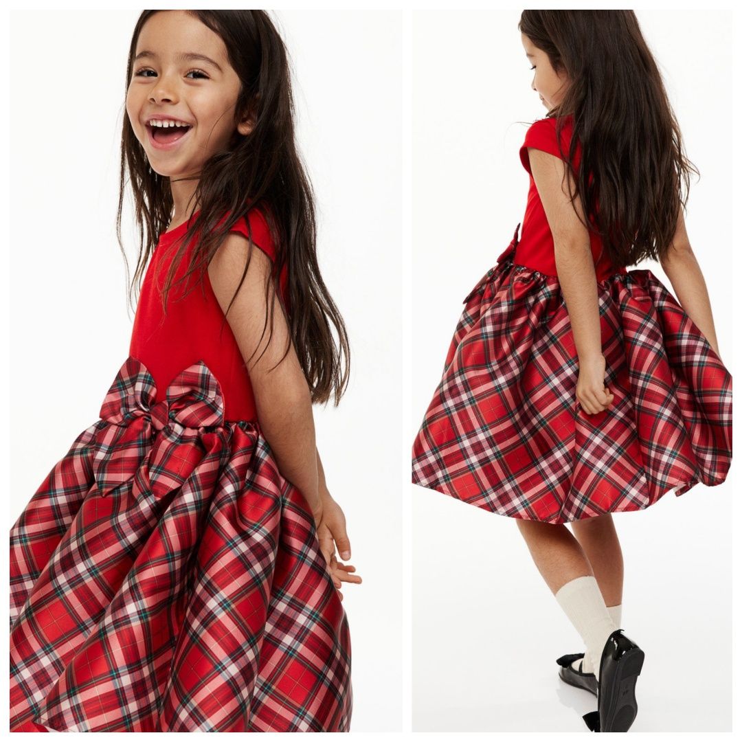 H&M 10lat uroczysta NOWA sukienka czerwona w kratkę