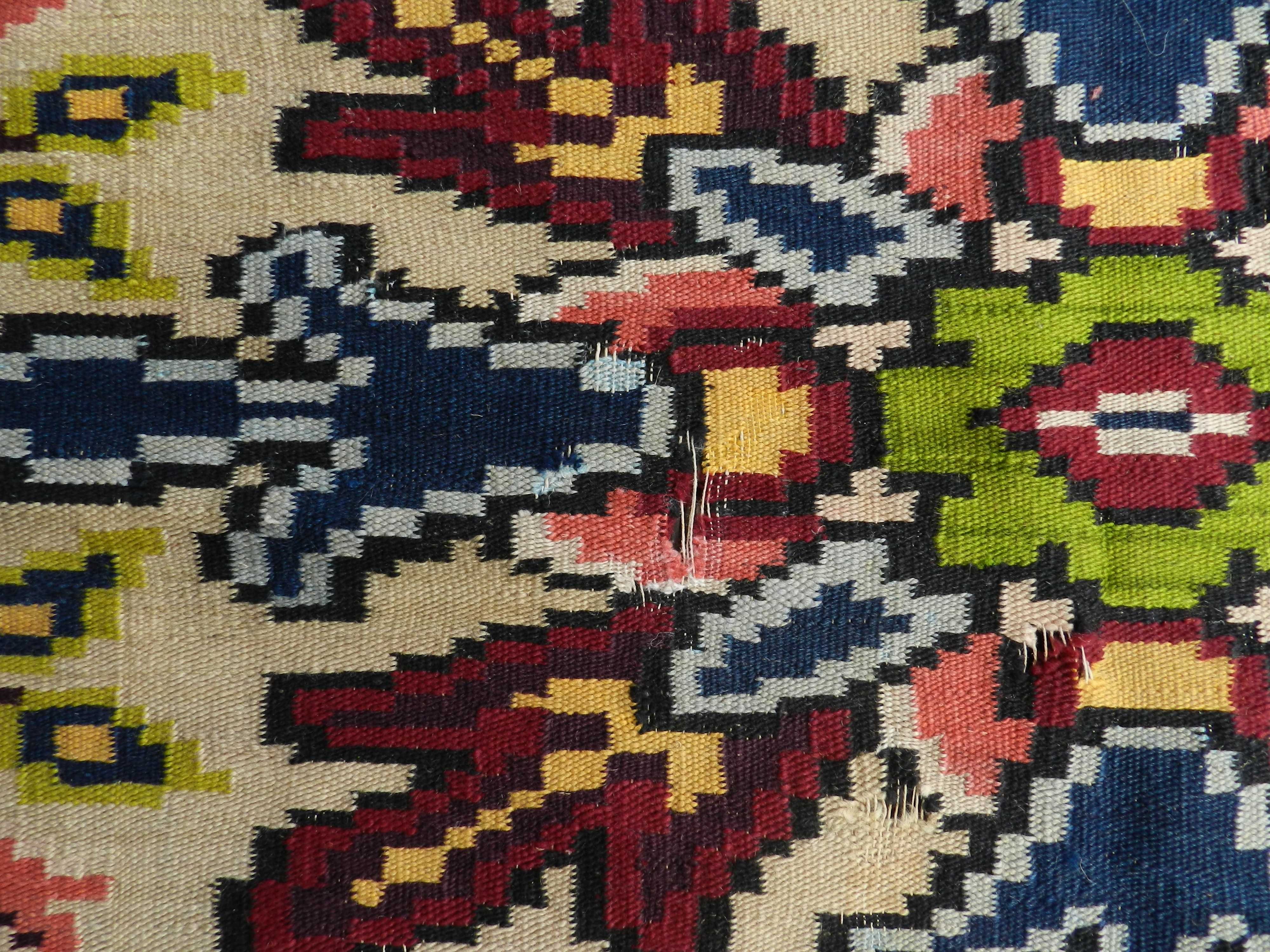 Przedwojenny kolorowy  ludowy kilim  195x145  kresy  II RP