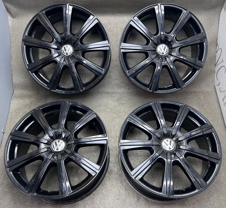 Диски R18 5 100 et35 J7.5 VW polo golf 4 bora титани чорні гольф