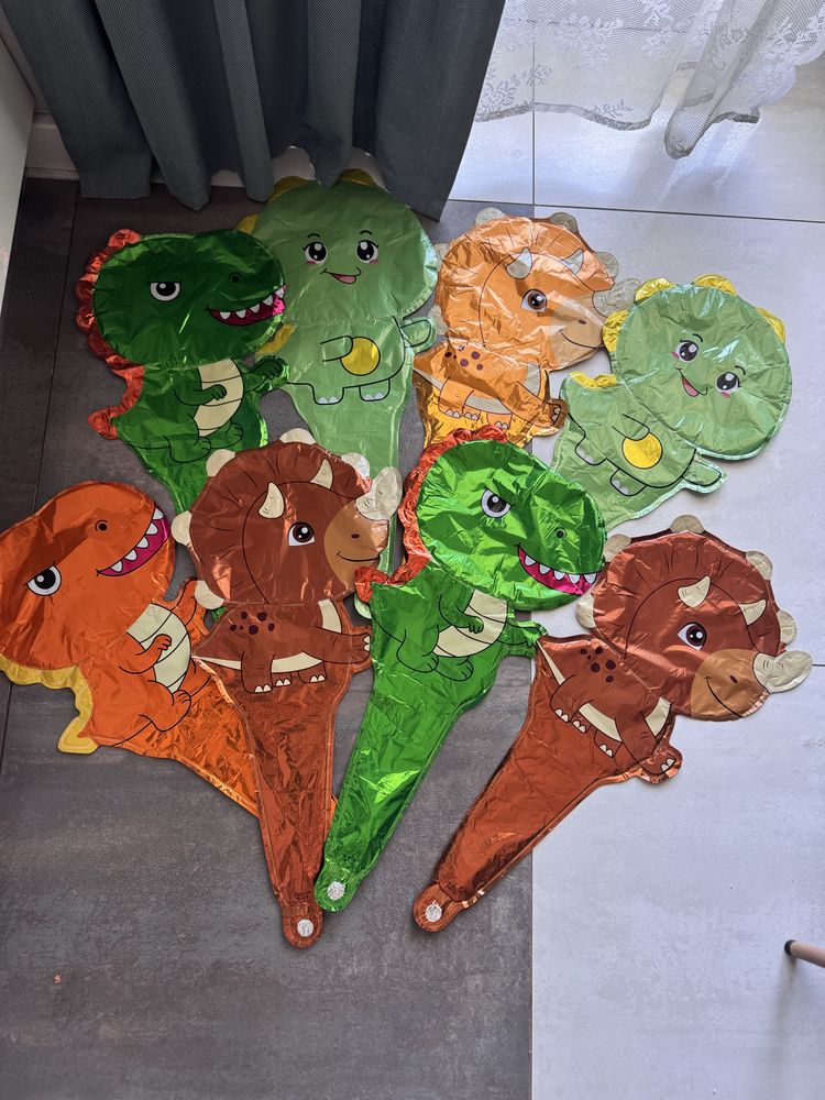 8x balon na hel 3D duży dinozaur maczuga urodziny baloniki dinusie rex