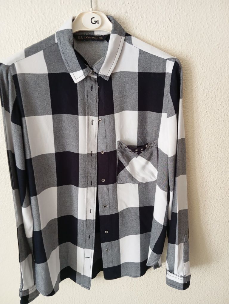 Camisa Zara M preto e branco