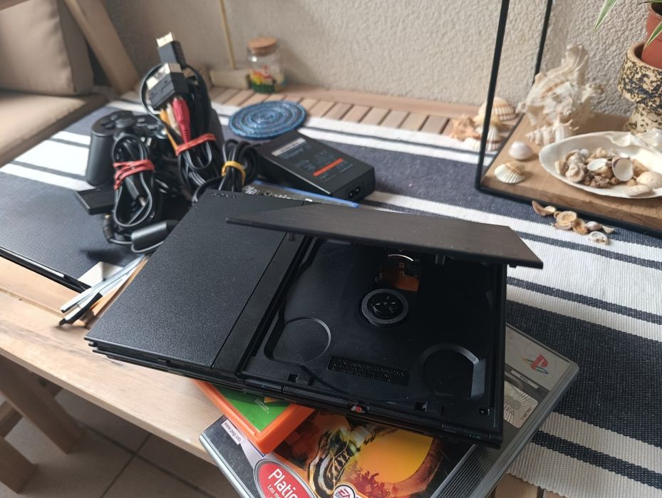 Konsola Sony PlayStation 2 ps2 Slim Pad karta Gra / Gry NFS FIFA Buzz