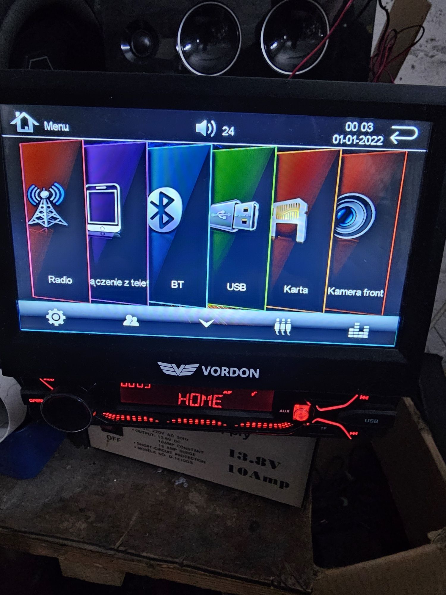 Radio Vordon HT-520 Vegas wysuwany ekran 7" Bluetooth carplay android