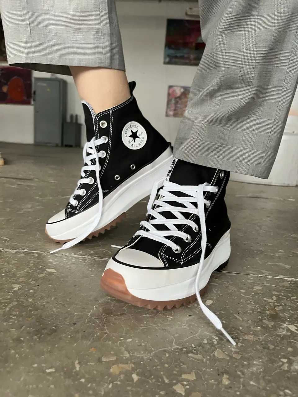 Жіночі Кеди Converse Run Star Hike Black / Конверс Ран Стар Хайк Чорні