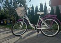 Biało-fioletowy rower