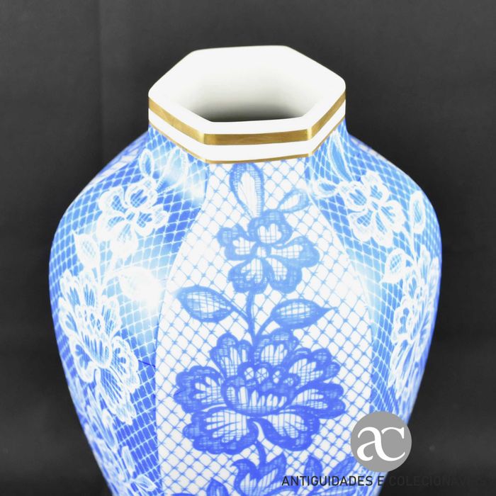 Pote sextavado com tampa porcelana Artibus