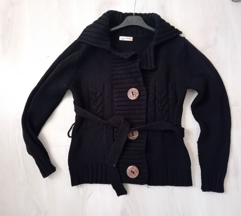 Sweter czarny rozpinany