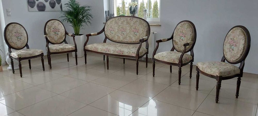Zestaw krzeseł antyczne sofa antyczna sprowadzane ze Szwajcarii ANTYK