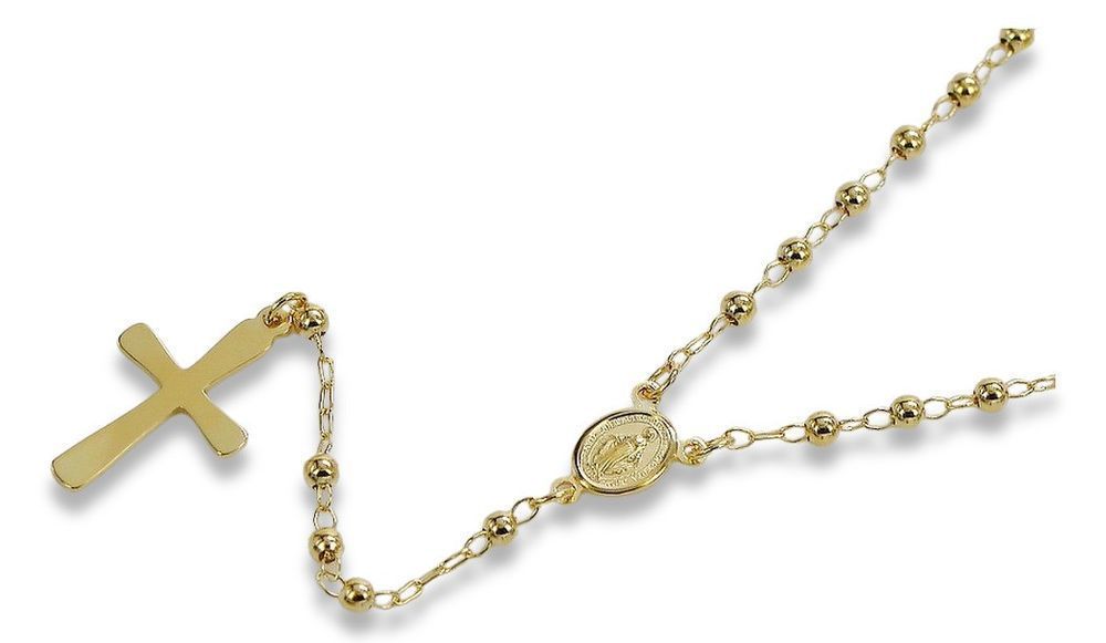 Złoty różaniec 14k 585 łańcuszek włoski z żółtego złota rcc004y Wr