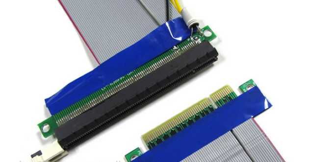Райзер PCI-E 8 x -> 16x гибкий с питанием MOLEX удлинитель шлейф Riser