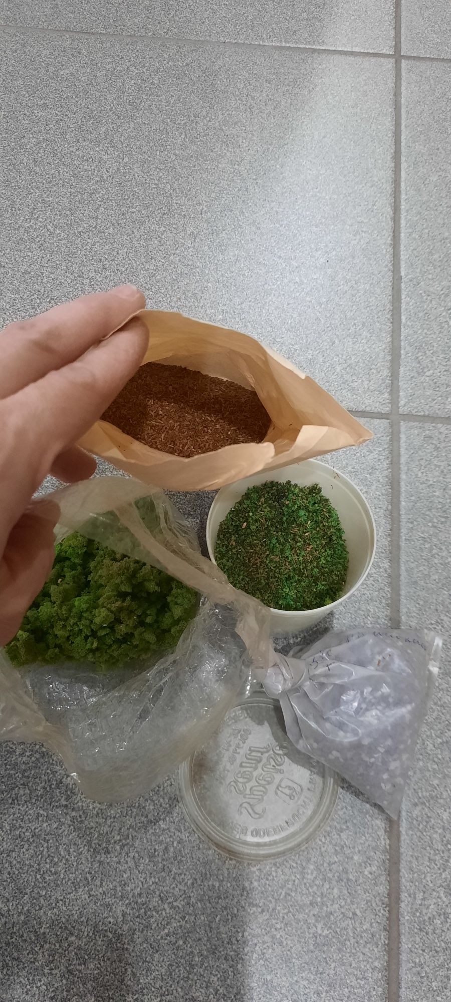 Имитация травка, мох, щебень, краски для моделирования