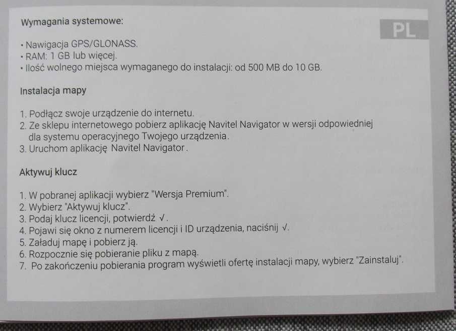 NAVITEL - klucz licencyjny 12 miesięcy - nieużywany