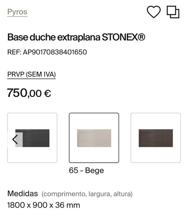 Base duche Roca Pyros