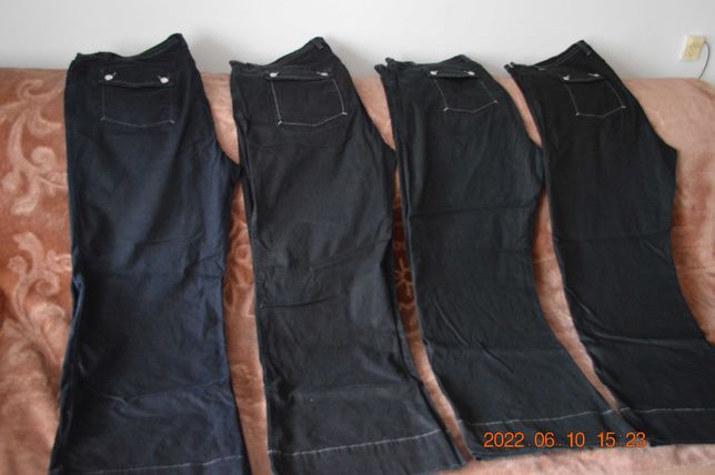 Czarne spodnie, Rozmiar 48/50 (98% bawełna) - 4 pary