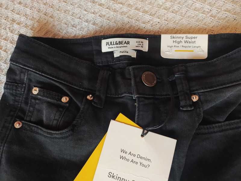 Pull & Bear jeansy skinny super high waist (XXS/32)