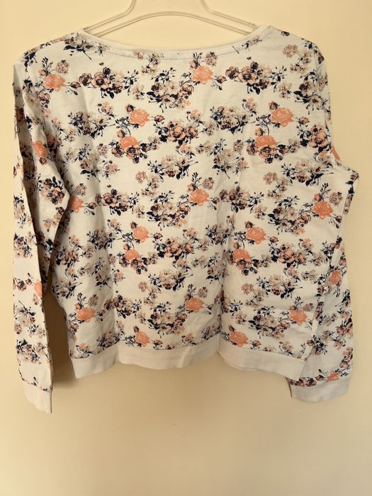 Bluza bluzka ecru beżowa biała w kwiatki L 40 Stradivarius