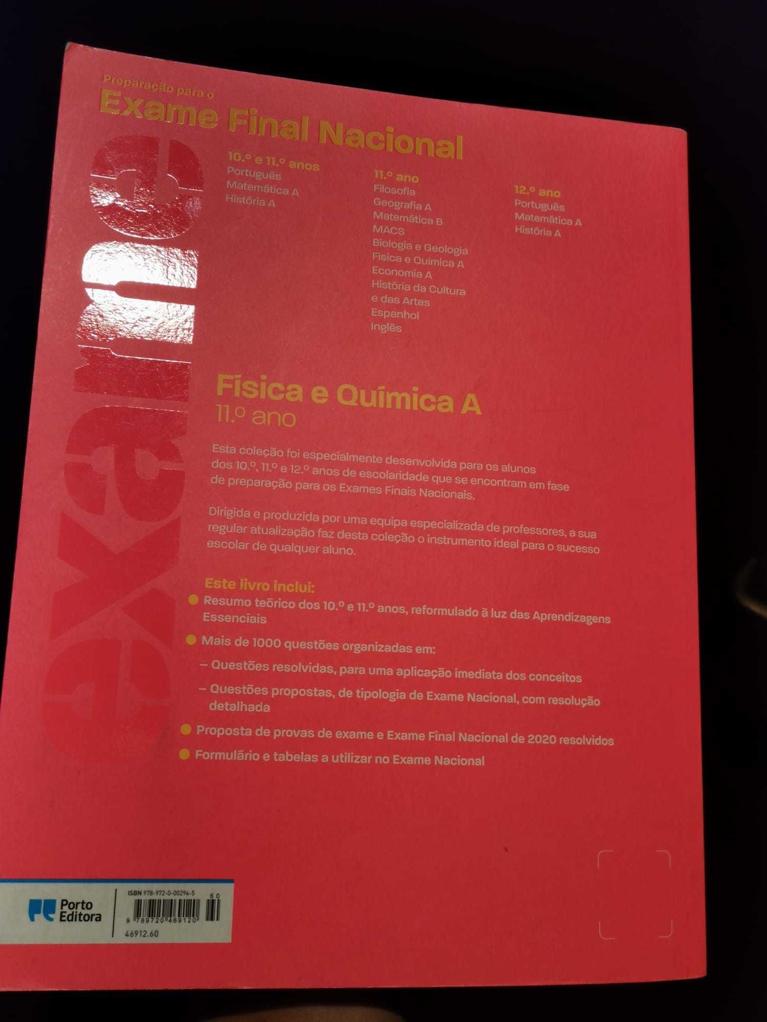 Livro preparação para exame de Física e Química - Porto Editora