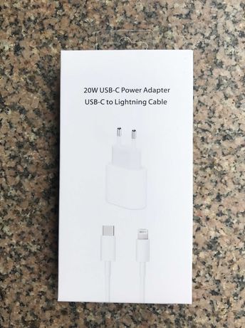 Carregador de 20W USB-C com cabo carregador lightning (iPhone/iPad)