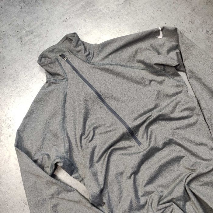 DAMSKA Bluzka Bluza Cienka Sportowa Dri-Fit Nike Szara Logo Rozpinana