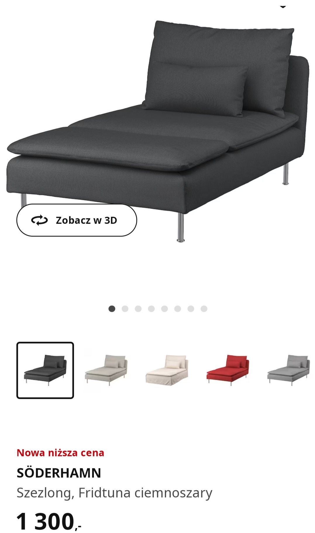 Szezlong / leżanka SODERHAMN z Ikea 1/2 ceny