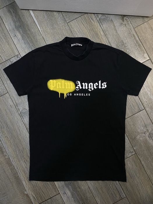Palm angels black t-shirt tee S черная футболка drip  оригинал