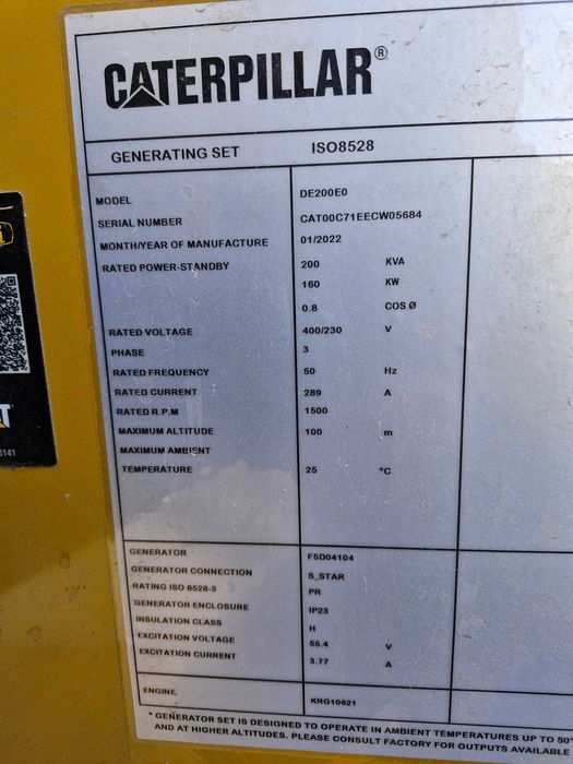 Agregat prądotwórczy CAT 2022 jak nowy 2200mtg