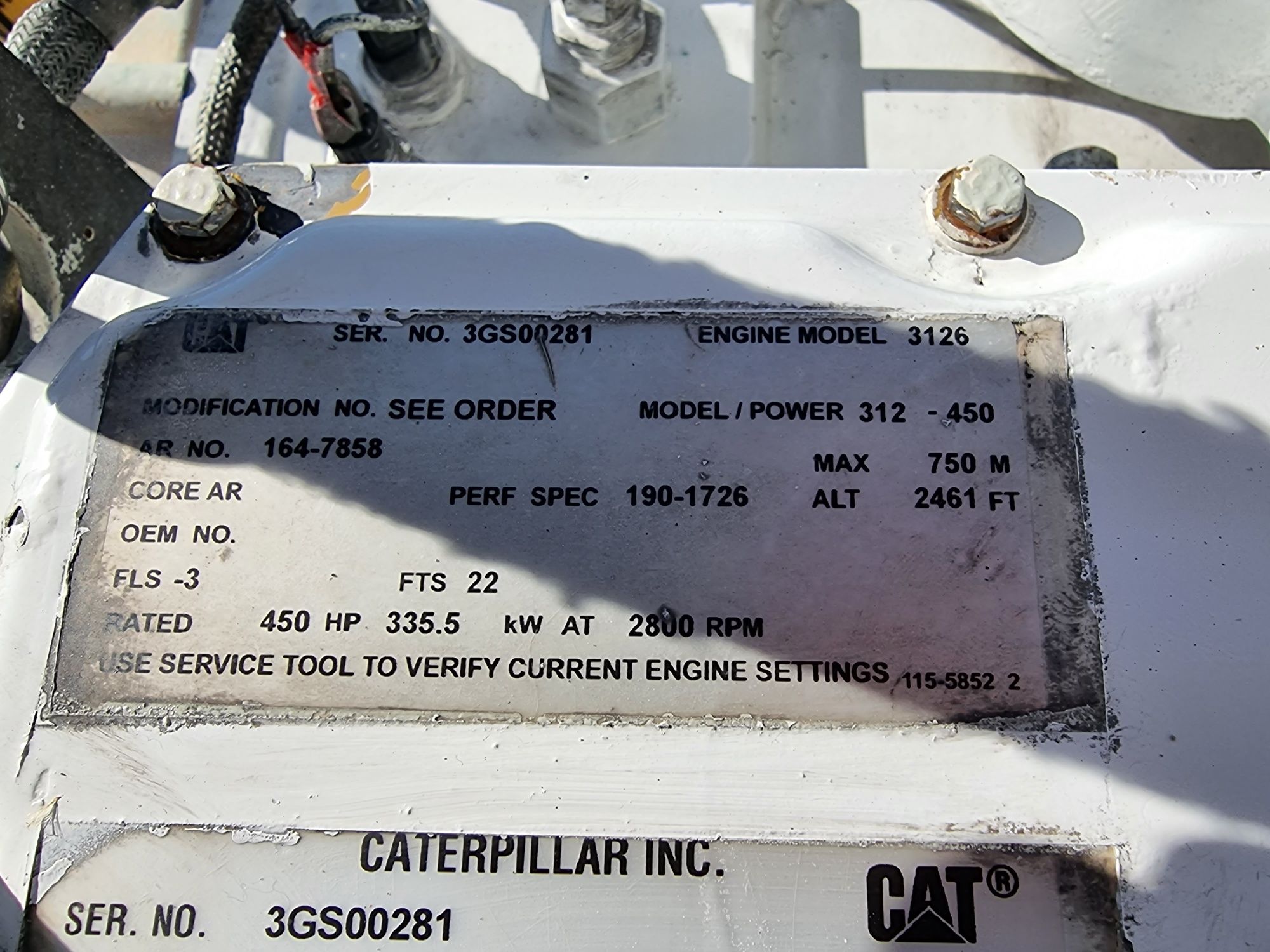 Motor caterpillar 3126