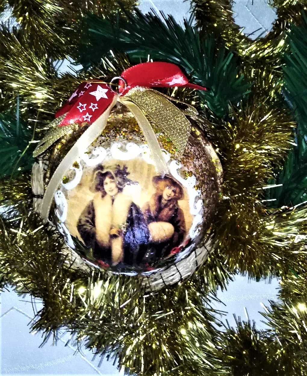Ozdoby choinkowe bombki styropianowe handmade decoupage Święta prezent