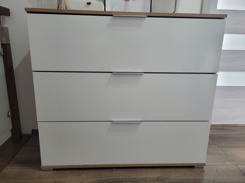 Komoda BRW Zele 95cm szuflady dąb wotan biały