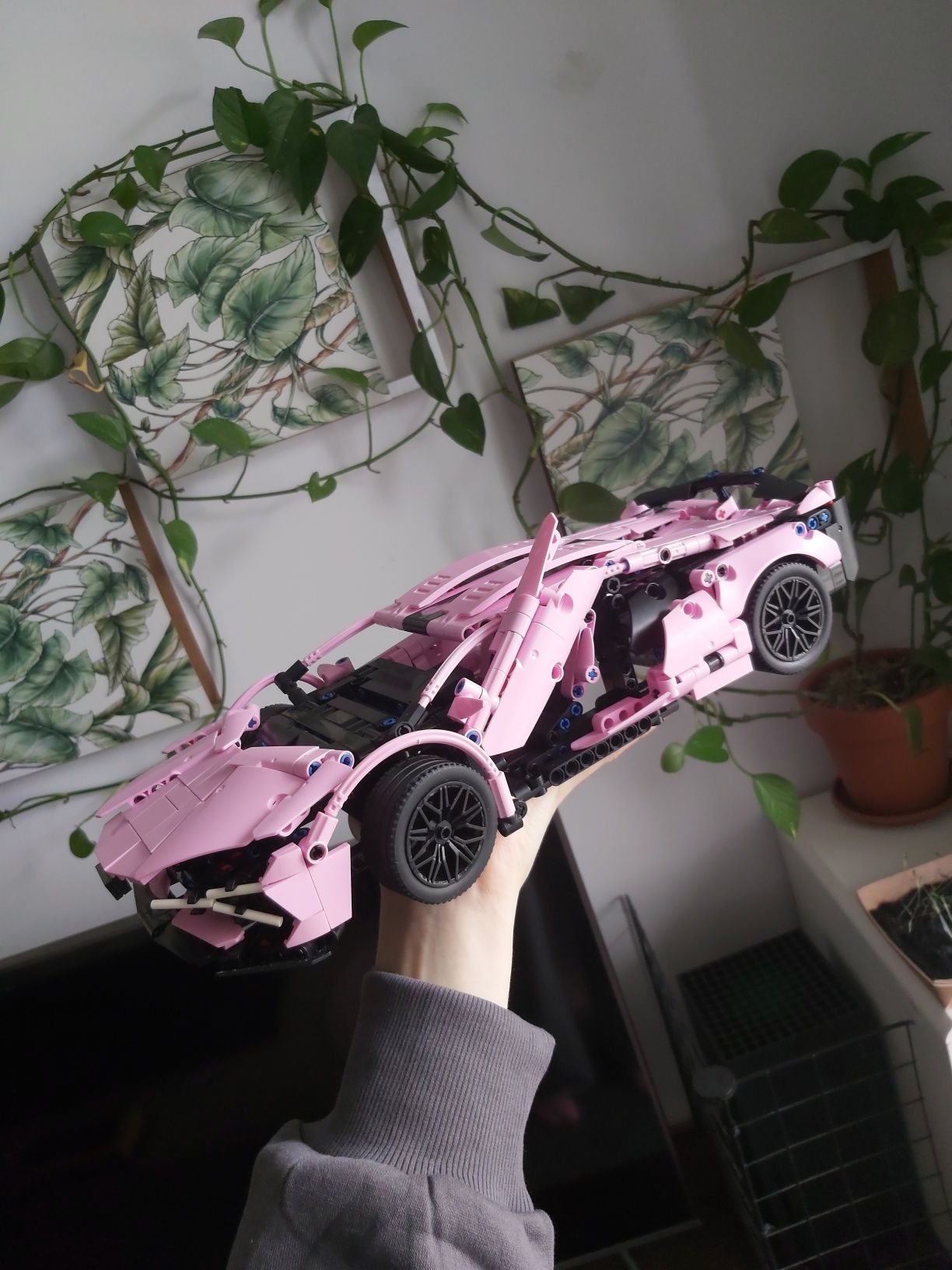 Auto różowe klocki technics lamborgini