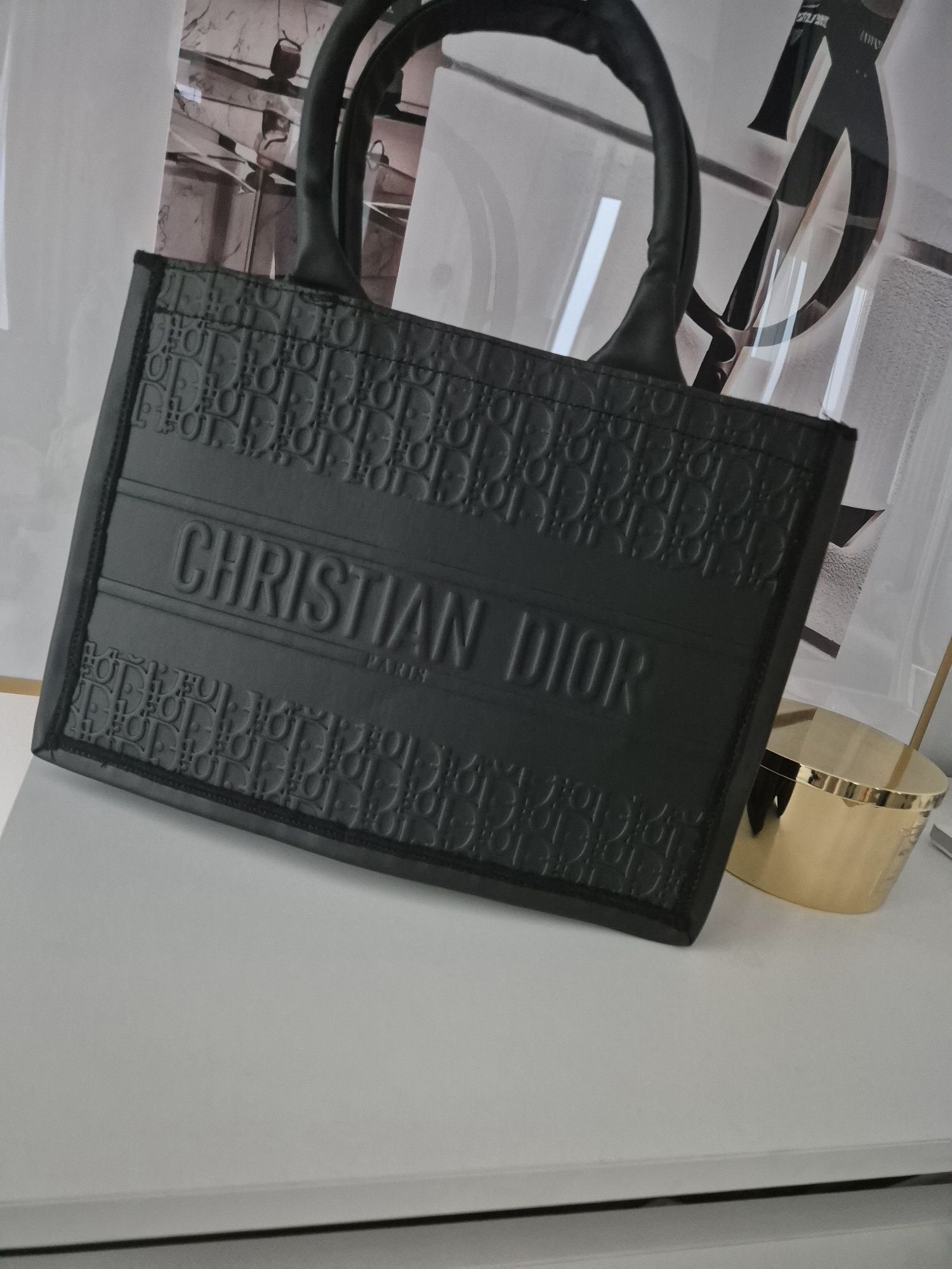 Torebka christian dior  czarna wzór