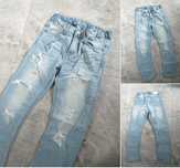 spodnie jeansy z rozdarciami idealne do kabaretek xs 34